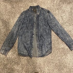 Guess acid washed denim button up